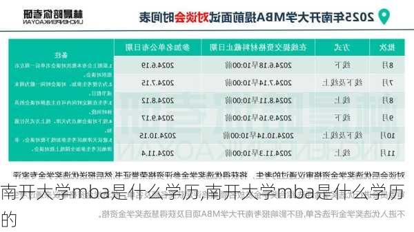 南开大学mba是什么学历,南开大学mba是什么学历的