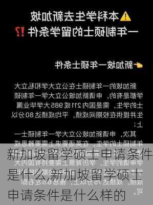 新加坡留学硕士申请条件是什么,新加坡留学硕士申请条件是什么样的