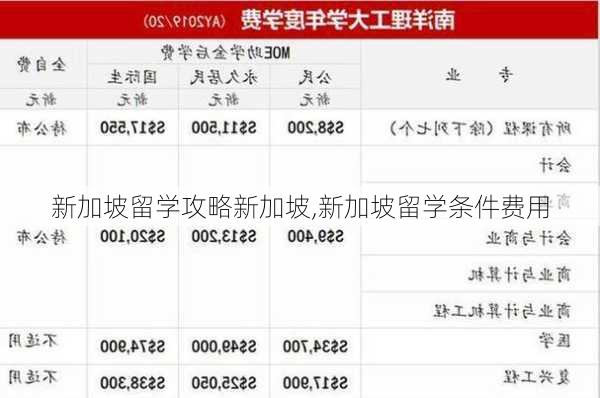 新加坡留学攻略新加坡,新加坡留学条件费用