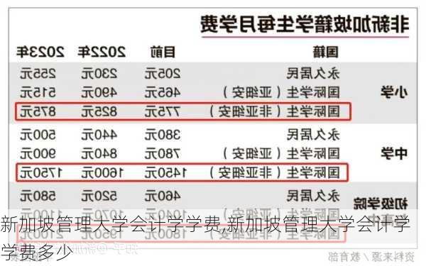 新加坡管理大学会计学学费,新加坡管理大学会计学学费多少