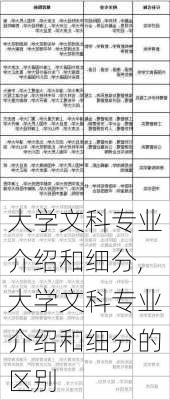 大学文科专业介绍和细分,大学文科专业介绍和细分的区别