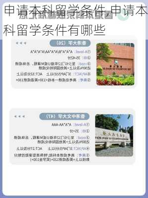 申请本科留学条件,申请本科留学条件有哪些