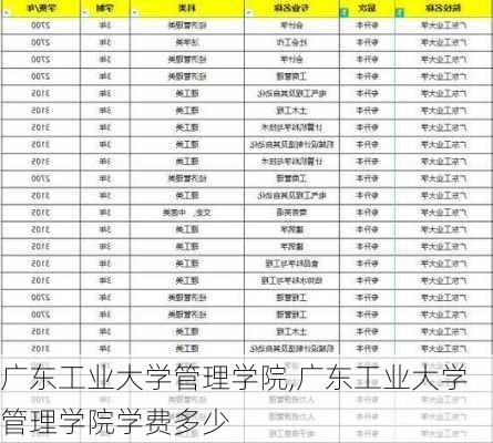 广东工业大学管理学院,广东工业大学管理学院学费多少