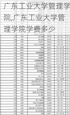 广东工业大学管理学院,广东工业大学管理学院学费多少