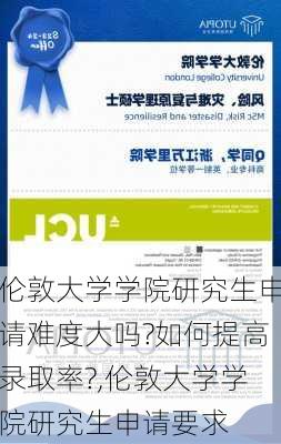 伦敦大学学院研究生申请难度大吗?如何提高录取率?,伦敦大学学院研究生申请要求