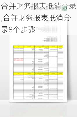 合并财务报表抵消分录,合并财务报表抵消分录8个步骤