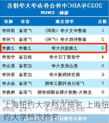 上海纽约大学档次排名,上海纽约大学档次排名