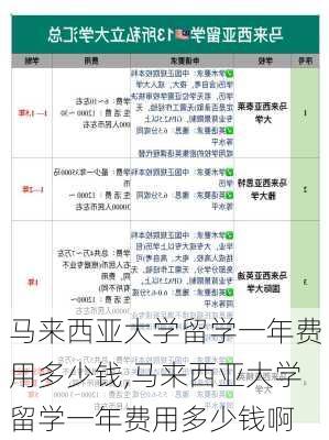 马来西亚大学留学一年费用多少钱,马来西亚大学留学一年费用多少钱啊