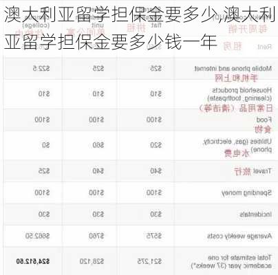 澳大利亚留学担保金要多少,澳大利亚留学担保金要多少钱一年