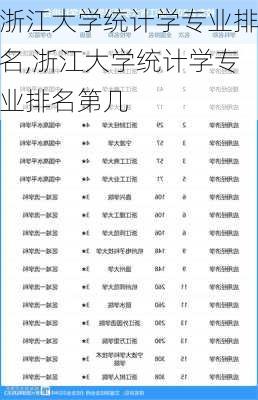 浙江大学统计学专业排名,浙江大学统计学专业排名第几