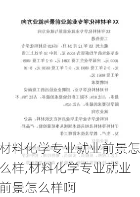 材料化学专业就业前景怎么样,材料化学专业就业前景怎么样啊