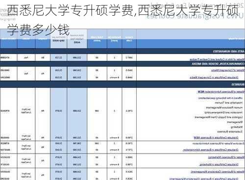 西悉尼大学专升硕学费,西悉尼大学专升硕学费多少钱