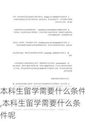 本科生留学需要什么条件,本科生留学需要什么条件呢