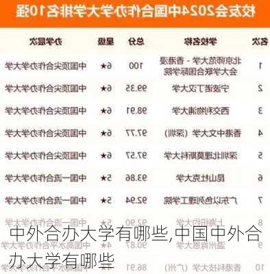 中外合办大学有哪些,中国中外合办大学有哪些