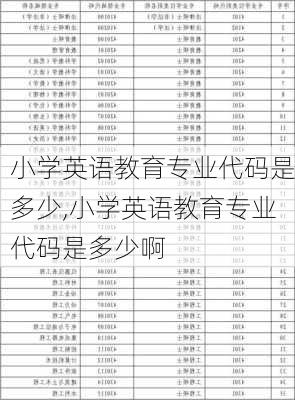 小学英语教育专业代码是多少,小学英语教育专业代码是多少啊