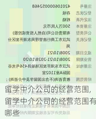 留学中介公司的经营范围,留学中介公司的经营范围有哪些