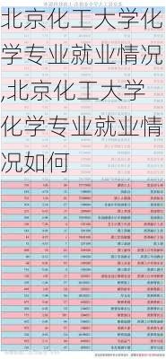 北京化工大学化学专业就业情况,北京化工大学化学专业就业情况如何