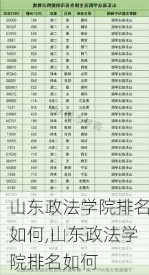 山东政法学院排名如何,山东政法学院排名如何