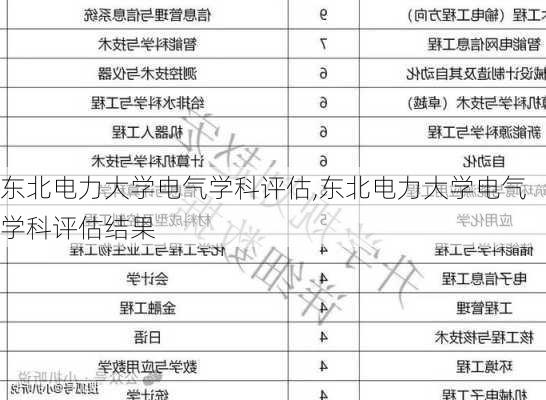 东北电力大学电气学科评估,东北电力大学电气学科评估结果