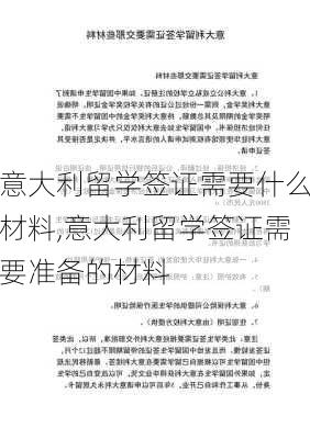 意大利留学签证需要什么材料,意大利留学签证需要准备的材料