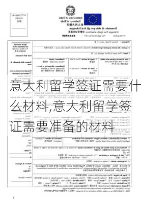 意大利留学签证需要什么材料,意大利留学签证需要准备的材料