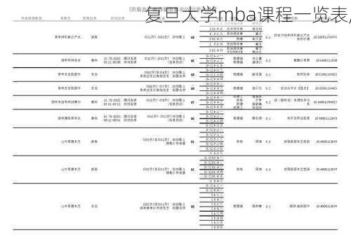 复旦大学mba课程一览表,