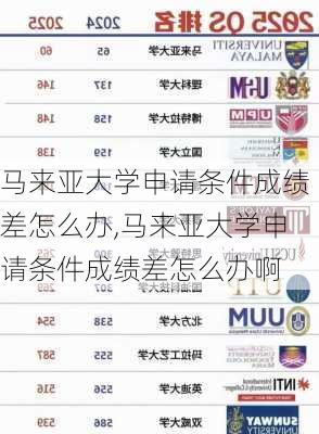 马来亚大学申请条件成绩差怎么办,马来亚大学申请条件成绩差怎么办啊