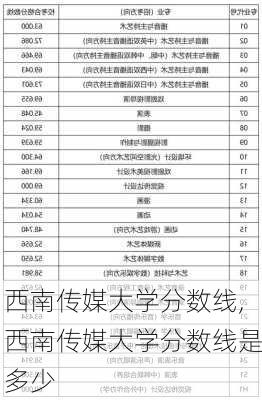 西南传媒大学分数线,西南传媒大学分数线是多少