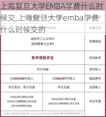 上海复旦大学EMBA学费什么时候交,上海复旦大学emba学费什么时候交的