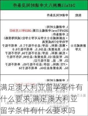 满足澳大利亚留学条件有什么要求,满足澳大利亚留学条件有什么要求吗