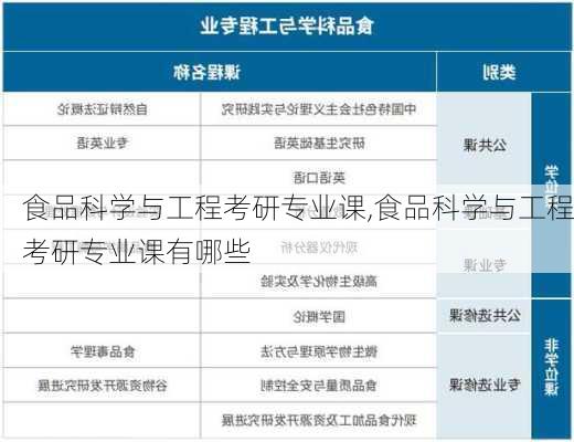 食品科学与工程考研专业课,食品科学与工程考研专业课有哪些