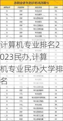 计算机专业排名2023民办,计算机专业民办大学排名