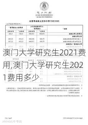 澳门大学研究生2021费用,澳门大学研究生2021费用多少