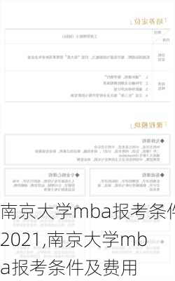 南京大学mba报考条件2021,南京大学mba报考条件及费用