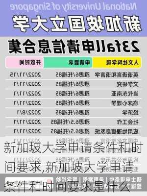 新加坡大学申请条件和时间要求,新加坡大学申请条件和时间要求是什么