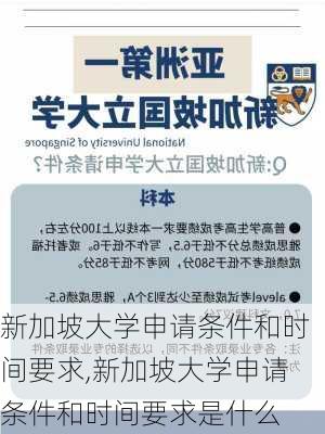 新加坡大学申请条件和时间要求,新加坡大学申请条件和时间要求是什么