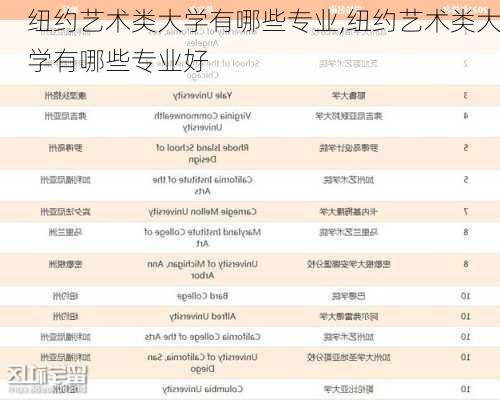 纽约艺术类大学有哪些专业,纽约艺术类大学有哪些专业好