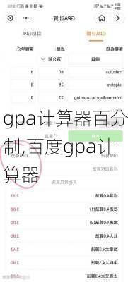 gpa计算器百分制,百度gpa计算器