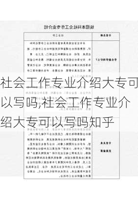 社会工作专业介绍大专可以写吗,社会工作专业介绍大专可以写吗知乎