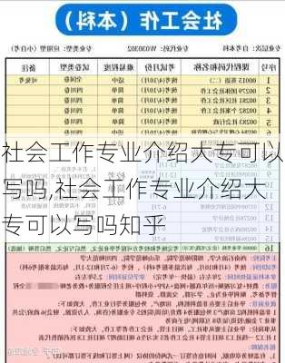 社会工作专业介绍大专可以写吗,社会工作专业介绍大专可以写吗知乎