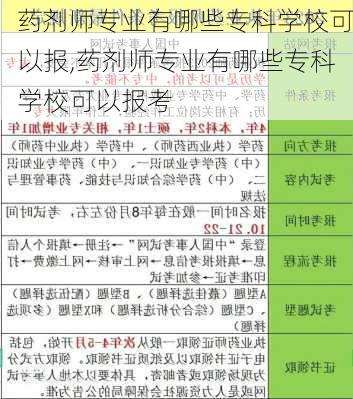 药剂师专业有哪些专科学校可以报,药剂师专业有哪些专科学校可以报考