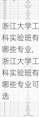 浙江大学工科实验班有哪些专业,浙江大学工科实验班有哪些专业可选