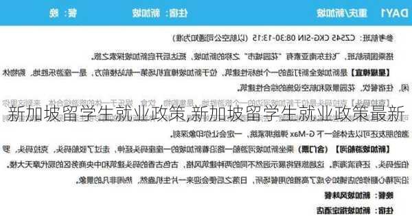 新加坡留学生就业政策,新加坡留学生就业政策最新