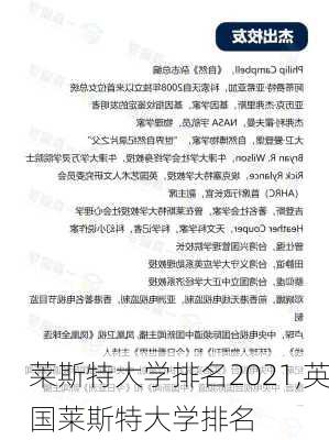 莱斯特大学排名2021,英国莱斯特大学排名