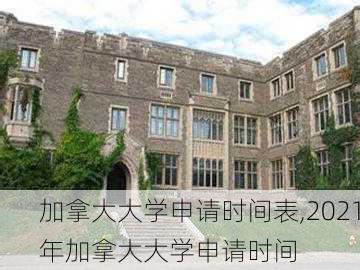 加拿大大学申请时间表,2021年加拿大大学申请时间