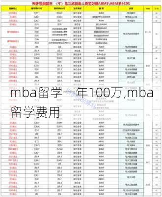 mba留学一年100万,mba留学费用