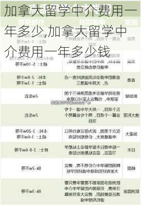 加拿大留学中介费用一年多少,加拿大留学中介费用一年多少钱