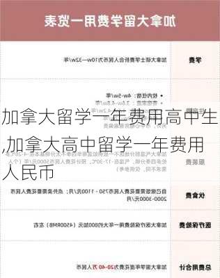 加拿大留学一年费用高中生,加拿大高中留学一年费用人民币