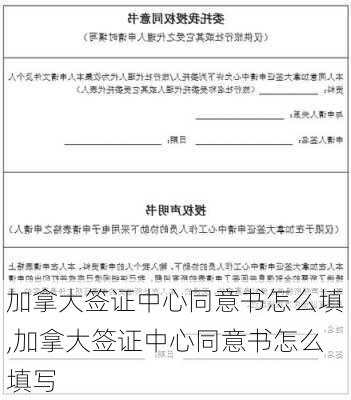 加拿大签证中心同意书怎么填,加拿大签证中心同意书怎么填写