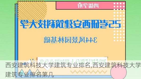 西安建筑科技大学建筑专业排名,西安建筑科技大学建筑专业排名第几